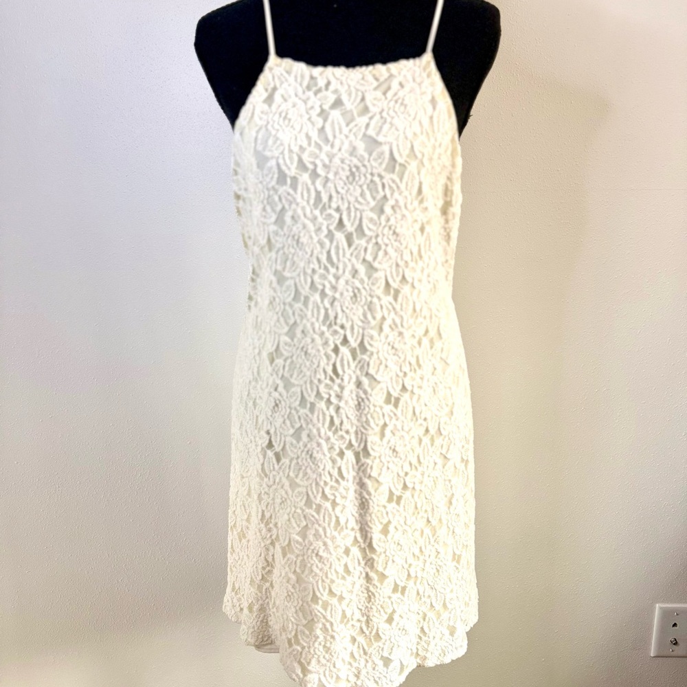 Pins & Needles Urban Outfitters White Lace Mini Dress Slip Dress L